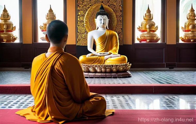 태국어 예의 표현 - **Prompt:** A heartwarming scene depicting a cultural exchange in Thailand. A gracefully smiling Tha...