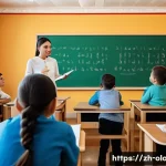 카자흐어와 러시아어 비교 - A vibrant cultural classroom scene showing a diverse group of students learning Kazakh and Russian l...